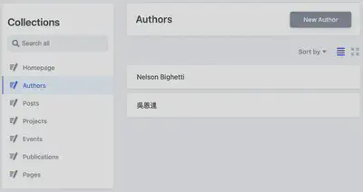 Manage author profiles in the Wowchemy CMS.