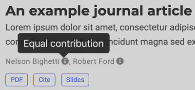 Add author notes for affiliations and contributions.